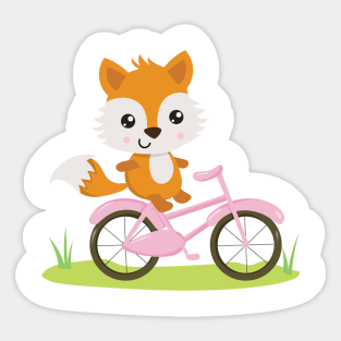 Cute Riding Fox Sticker